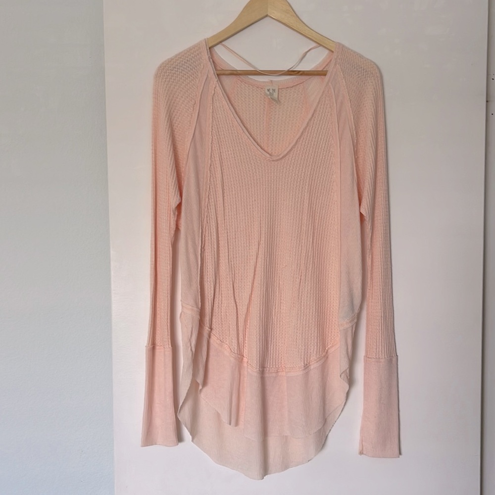Free People Pink Tunic Long Sleeve Top Sz S